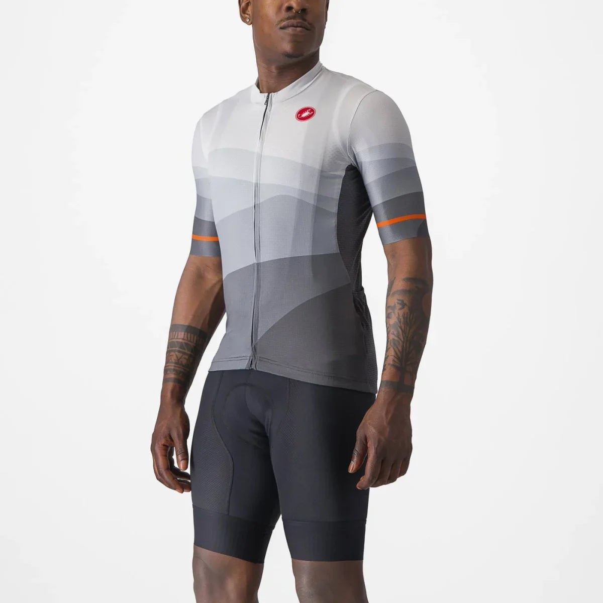 Jersey Castelli Orizzonte Gris-Blanco