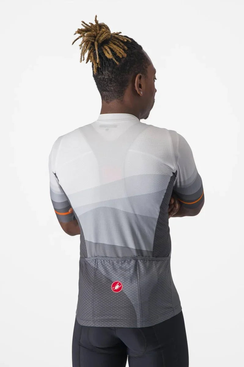 Jersey Castelli Orizzonte Gris-Blanco