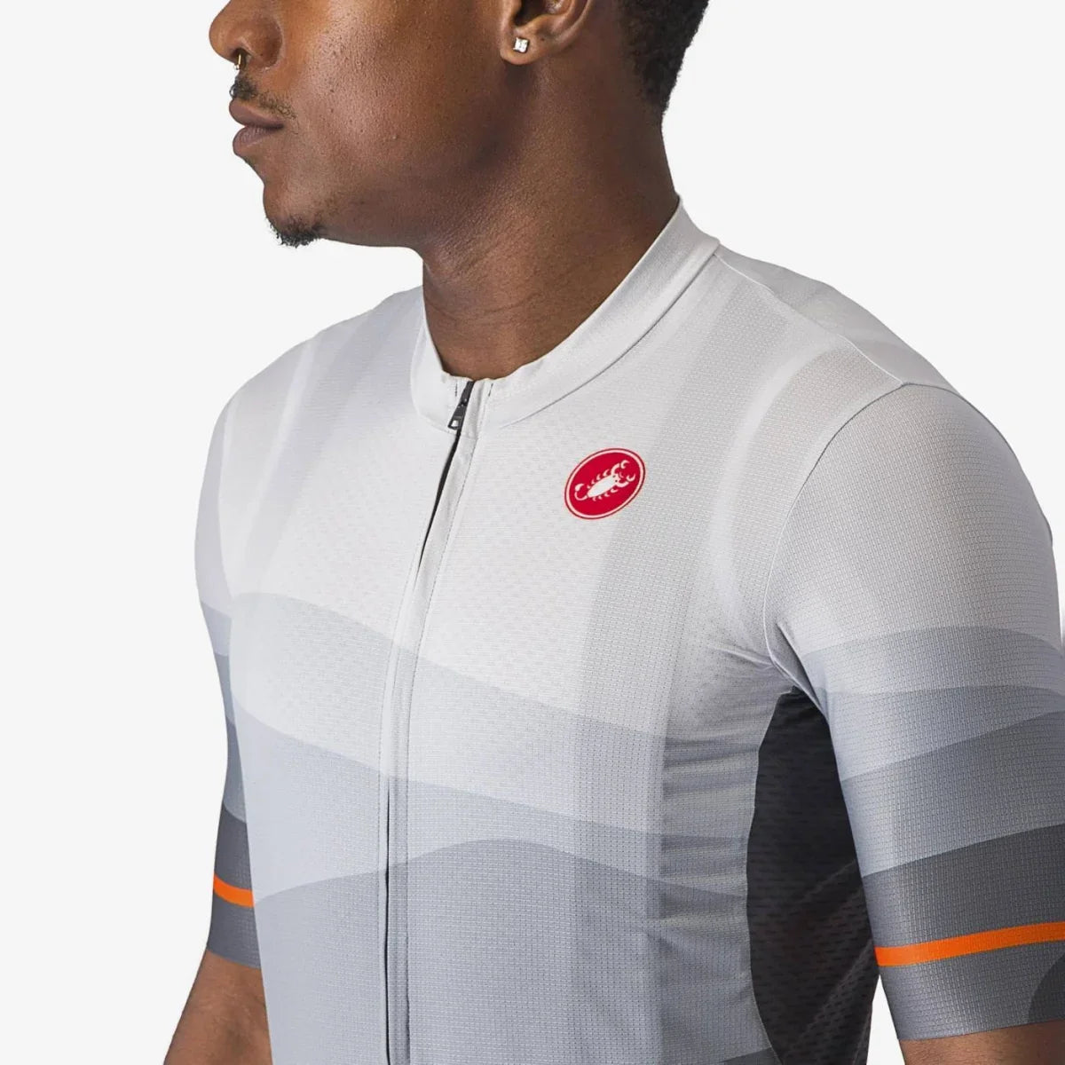 Jersey Castelli Orizzonte Gris-Blanco
