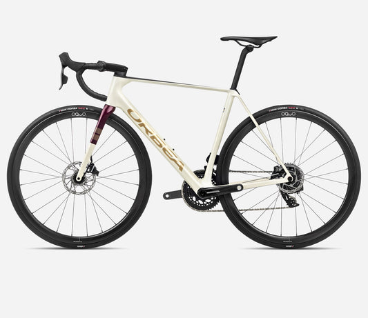 Bicicleta Ruta Orbea ORCA M21eTEAM PWR Ivory White-Burgundy