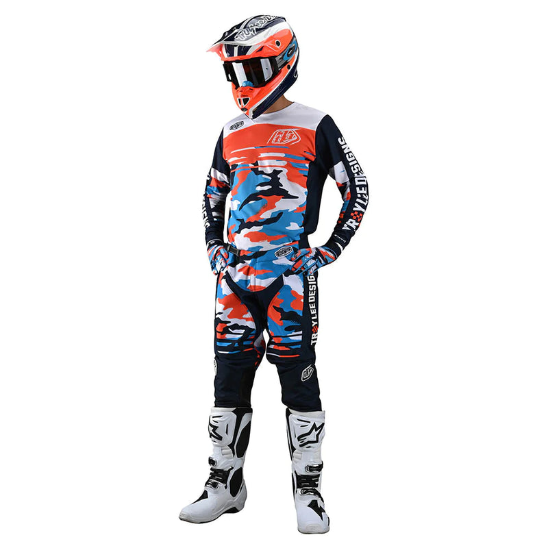 Pantalón de moto GP Formula Camo Navy/Orange Troy Lee Designs