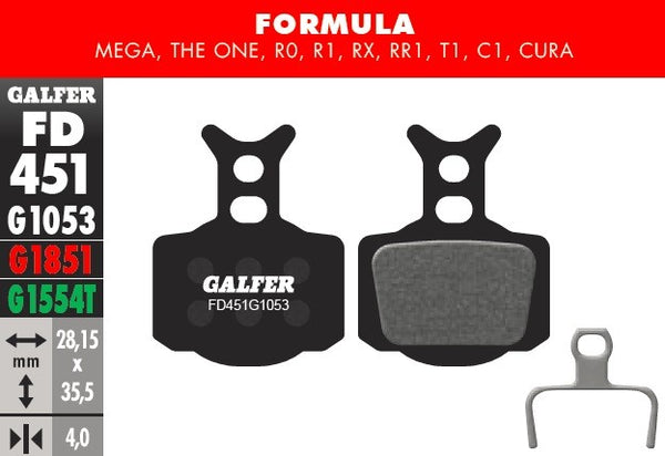 Pastillas Galfer Formula Mega, The One, R0, R1, RX, RR1, T1, C1, Cura
